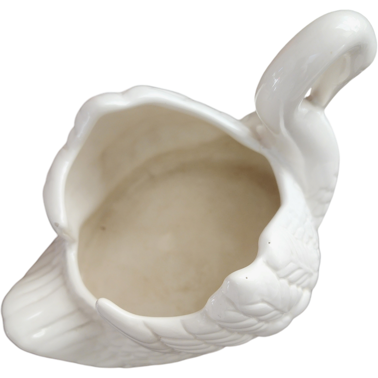 Holland Mold Hand Painted White Porcelain Swan Planter Vase Bowl