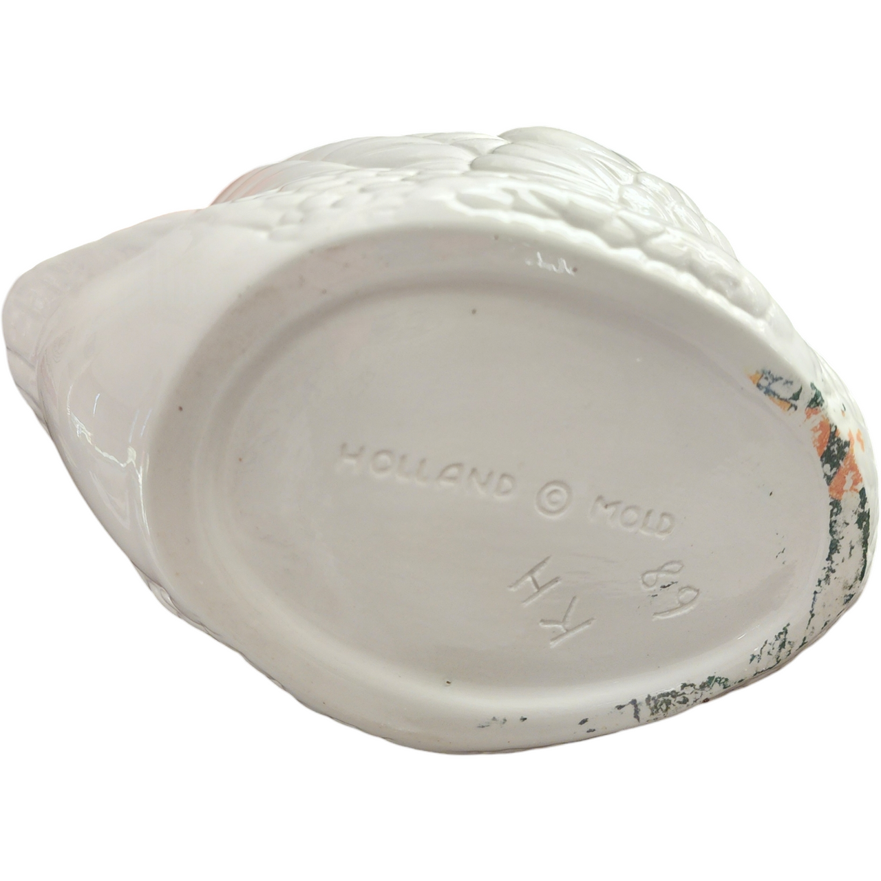 Holland Mold Hand Painted White Porcelain Swan Planter Vase Bowl