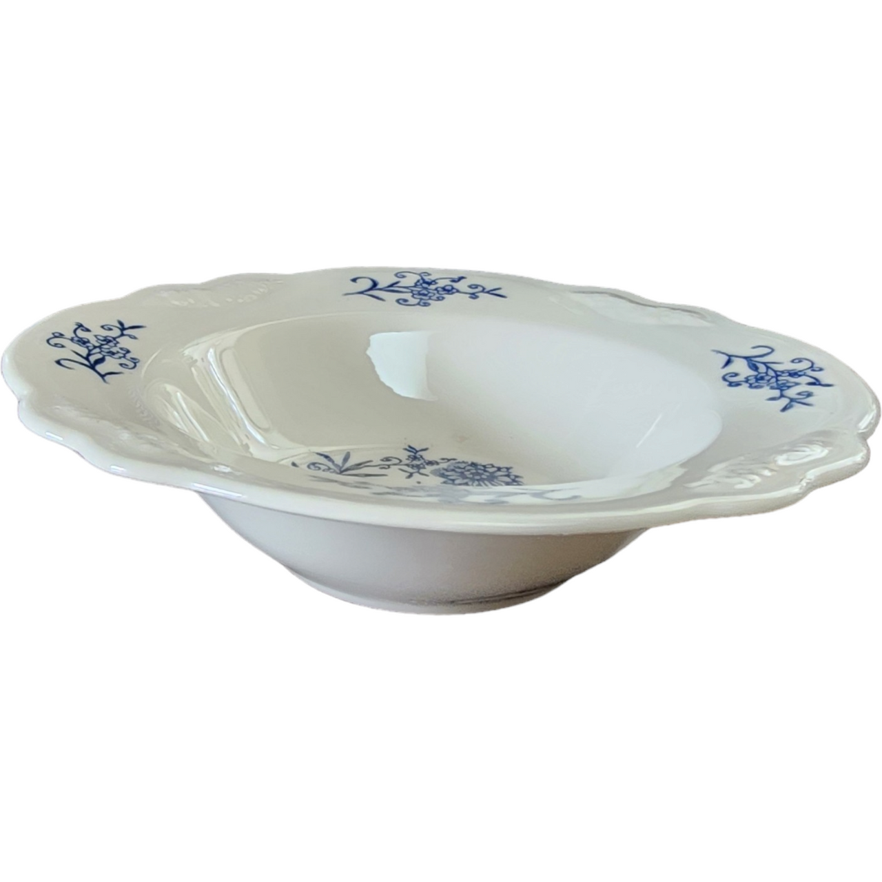 Homer Laughlin Blue Dresden Imperial Flowers Rim Fruit/Dessert Sauce Bowl