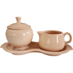 Homer Laughlin Fiesta Apricot Creamer & Sugar with Lid & Tray Set