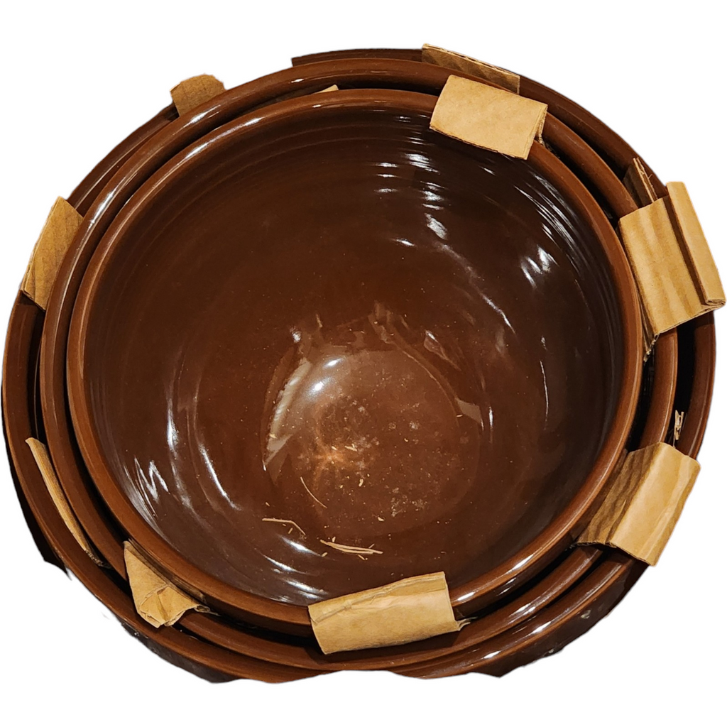 Homer Laughlin Fiesta Chocolate 3Pc Baking Bowl Set