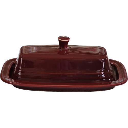 Homer Laughlin Fiesta® Cinnabar/Maroon 1/4 Lb Covered Butter