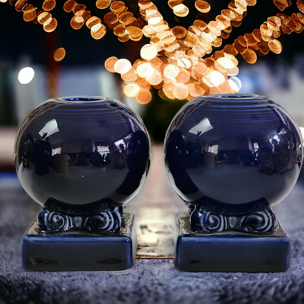 Homer Laughlin Fiesta® Cobalt Blue Bulb Candleholder Set of 2