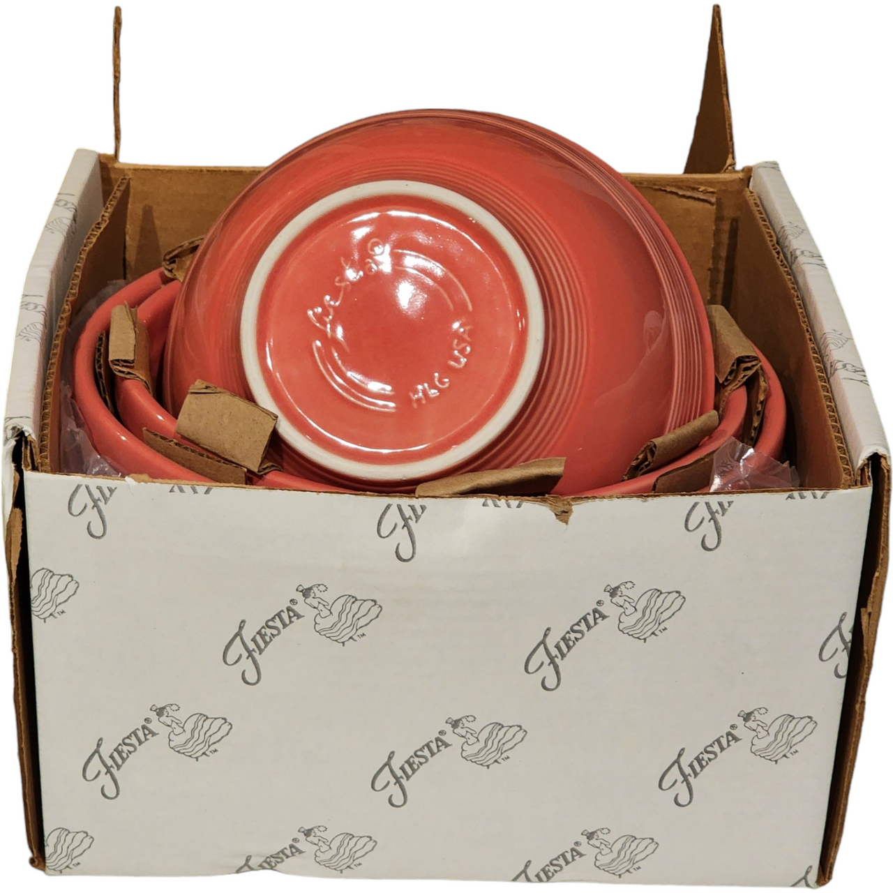 Homer Laughlin Fiesta Flamingo 3Pc Baking Bowl Set