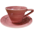 Homer Laughlin Fiesta Harlequin Rose Flat Cup & Saucer Set