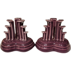 Homer Laughlin Fiesta Heather Pyramid Candle holder Candlestick Set of 2