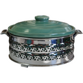 Homer Laughlin Fiesta Kitchen Kraft Round Covered Casserole with Metal Stand