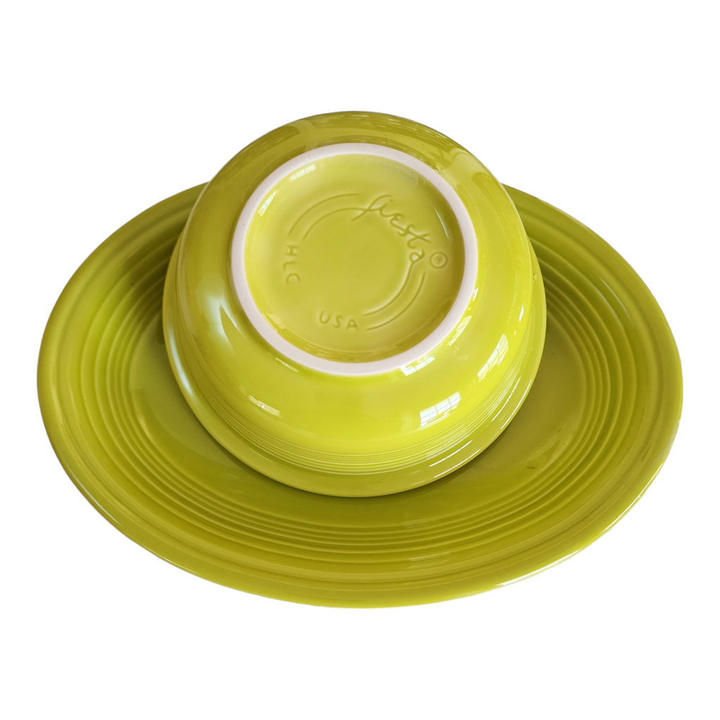 Homer Laughlin Fiesta Lemongrss Platter & Bowl 2PC Companion Set