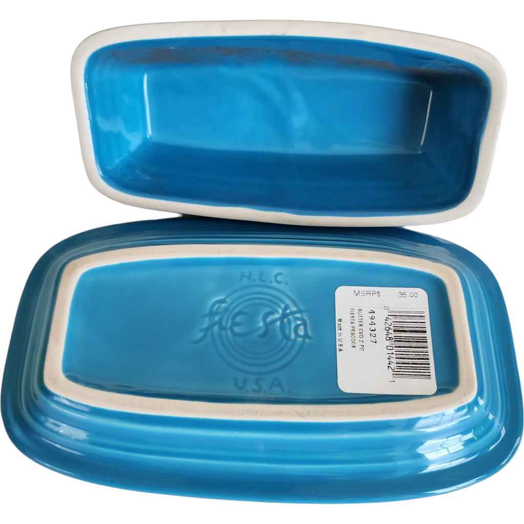 Homer Laughlin Fiesta Peacock 1/4 Lb Covered Butter