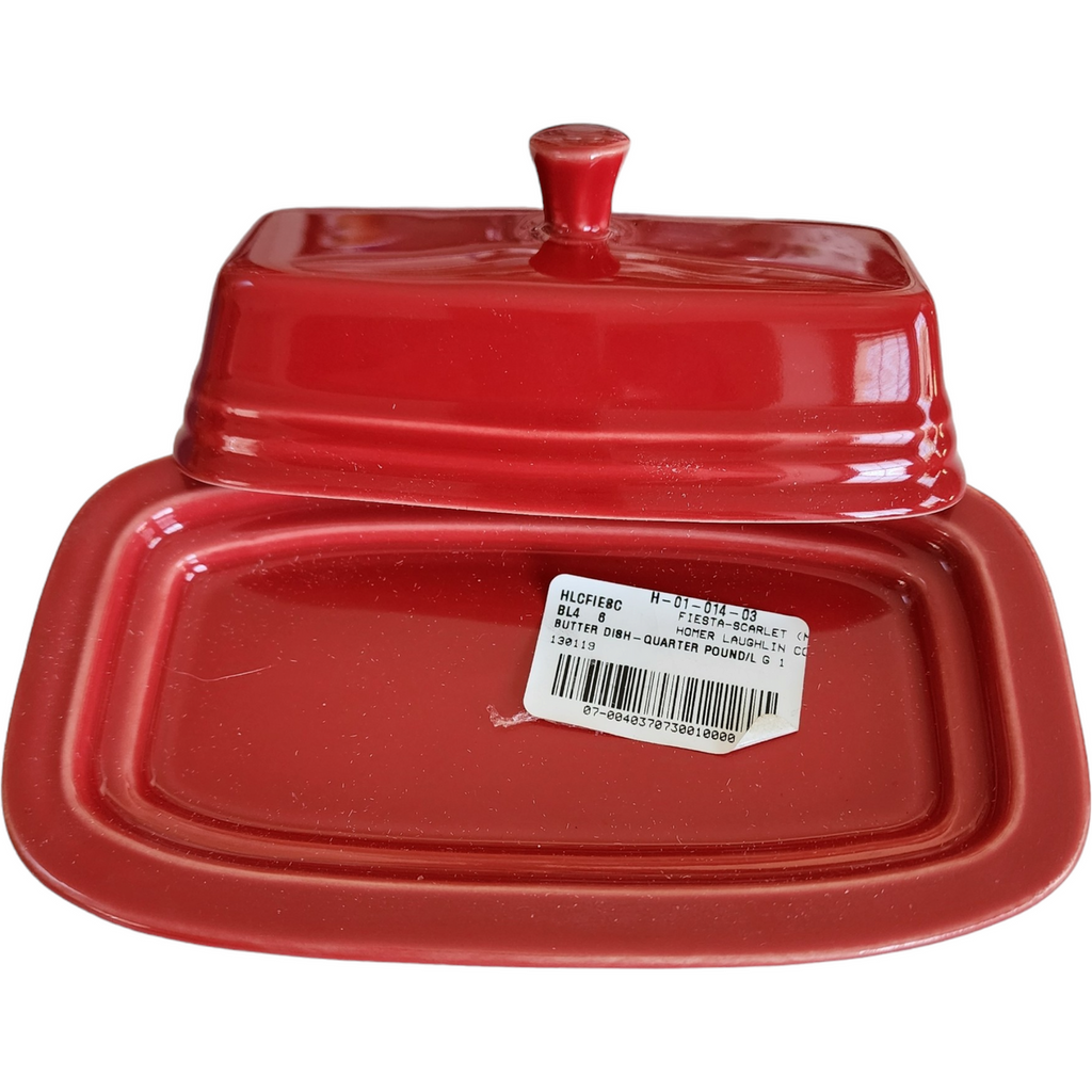 Homer Laughlin Fiesta Scarlet Red 1/4 Lb Covered Butter