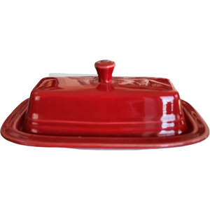 Homer Laughlin Fiesta Scarlet Red 1/4 Lb Covered Butter