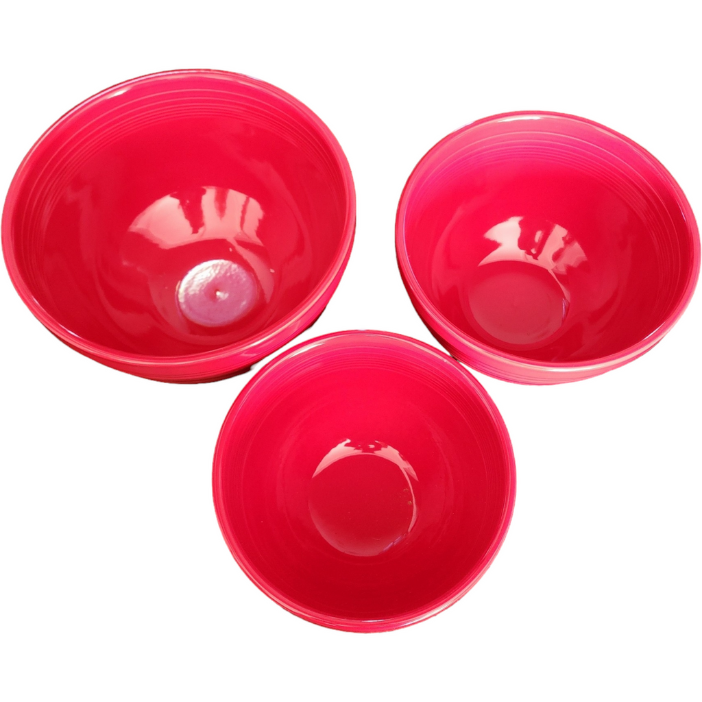 Homer Laughlin Fiesta Scarlet 3Pc Baking Bowl Set
