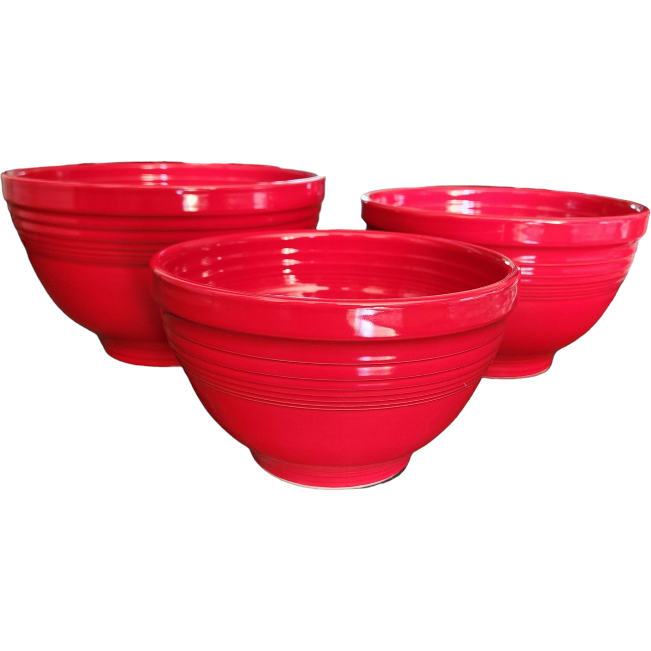 Homer Laughlin Fiesta Scarlet 3Pc Baking Bowl Set