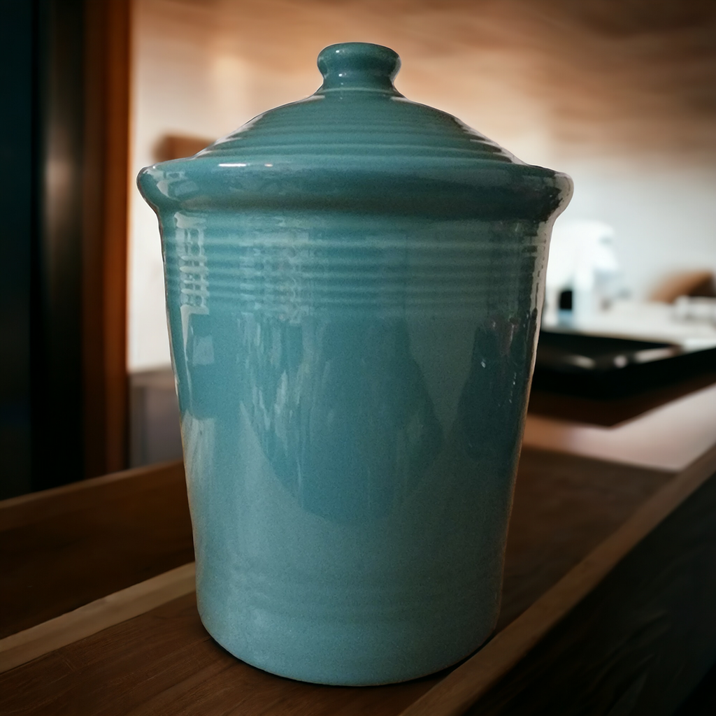 Homer Laughlin Fiesta Turquoise Medium Canister & Lid