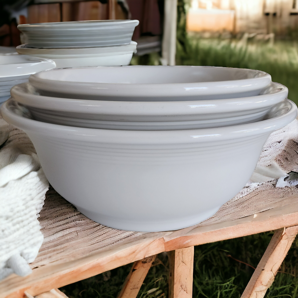 Homer Laughlin Fiesta White 3-Piece Nesting Mixing Bowl Set