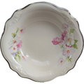 Homer Laughlin Fluffy Virginia Rose Platinum Trim Pink & White Flowers Fruit Dessert Sauce Bowl