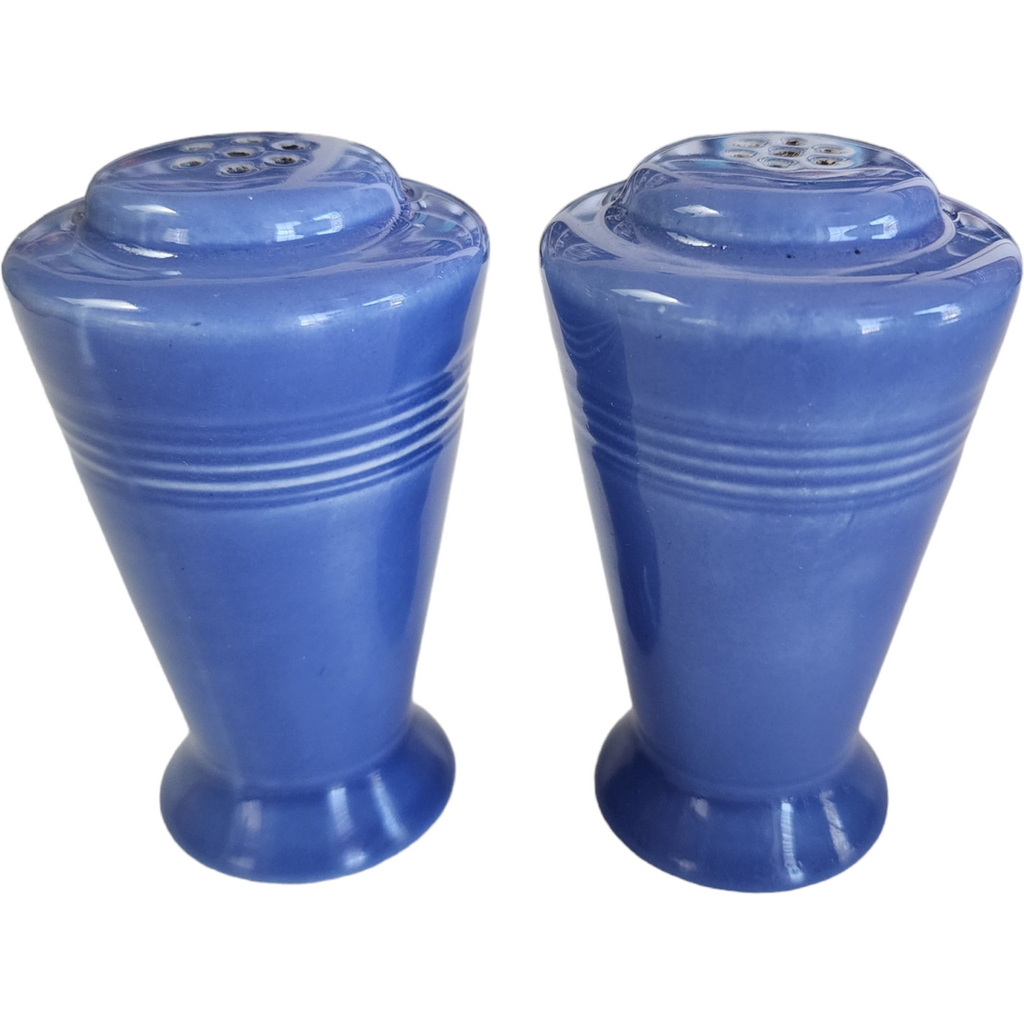 Homer Laughlin Kitchen Kraft Fiesta Harlequin Mauve Blue Salt & Pepper Set
