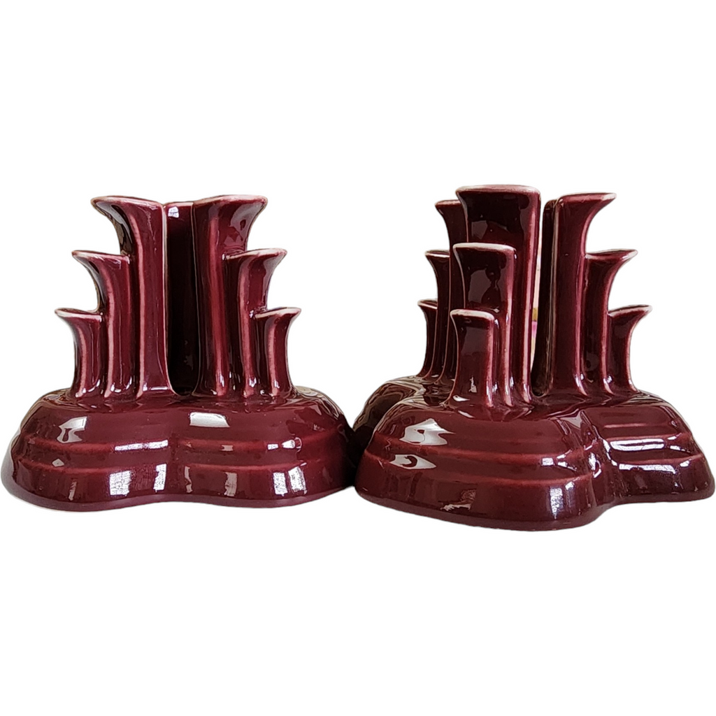 Homer Laughlin Limited Edition Fiesta Heather Pyramid Candle Holder Candlestick Set 235/500