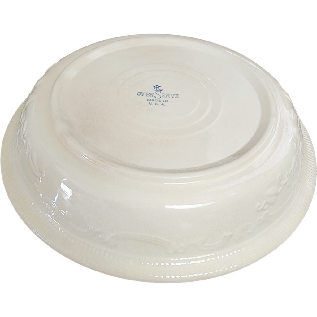 Homer Laughlin Oven Serve Embossed Red & Yellow Floral Pie Pan Plate Vegetable Dish