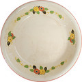 Homer Laughlin Oven Serve Embossed Red & Yellow Floral Pie Pan Plate Vegetable Dish