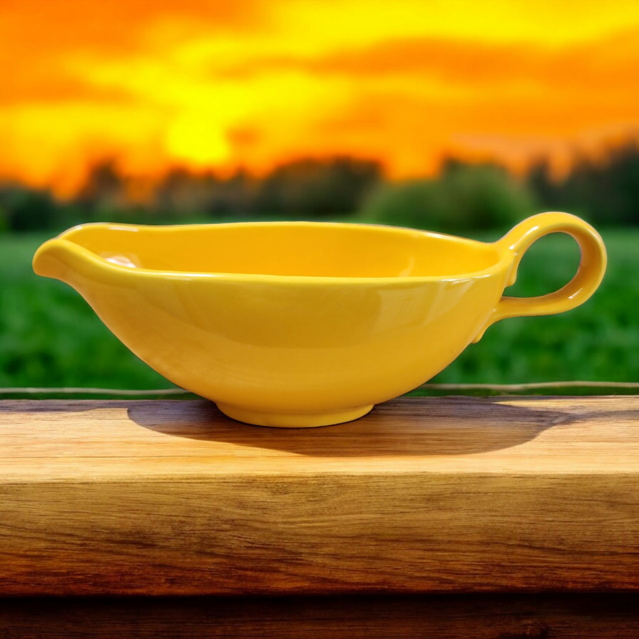 Homer Laughlin Rhythm Yellow Open Sauce Boat