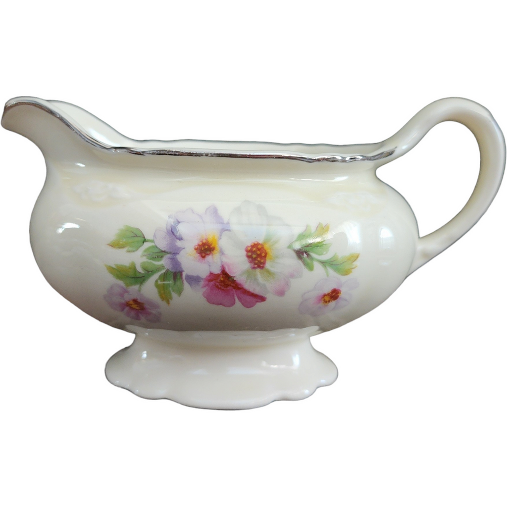 Homer Laughlin Virginia Rose Pink & White Flowers Creamer