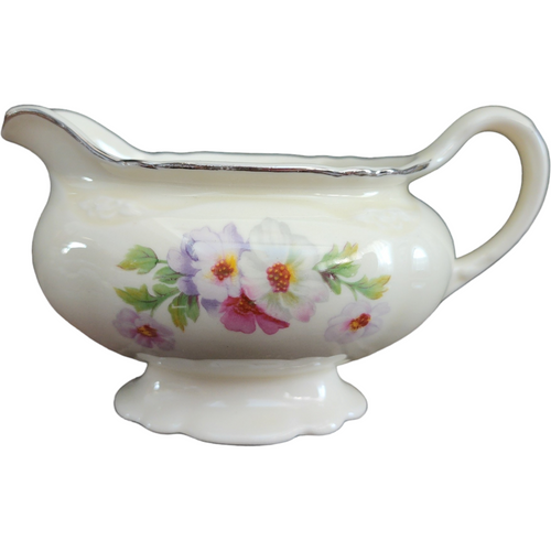 Homer Laughlin Virginia Rose Pink & White Flowers Creamer