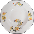 Homer Laughlin Yellowstone Yellow & Red Floral Black Trim Coupe Soup Bowl