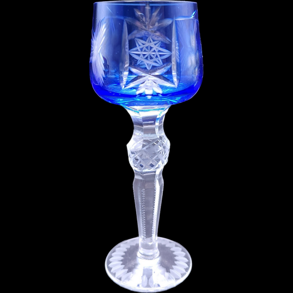 Hortensja Hortensia Cut Grapes On Cobalt Blue Bowl Cordial Glass