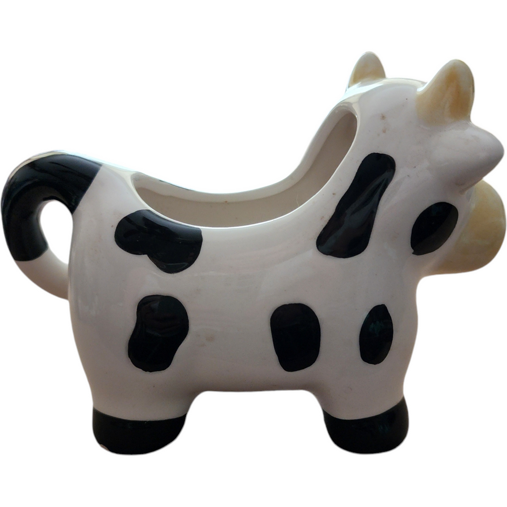 Houston Harvest Products Black White Milk Cow Collectible Creamer