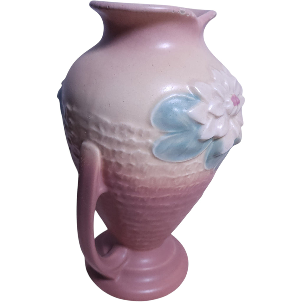 Hull Pottery Water Waterlily Walnut Apricot Double Handled Vase