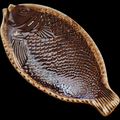 Hull Brown Drip House and Garden, Mirror Brown Fish Plate