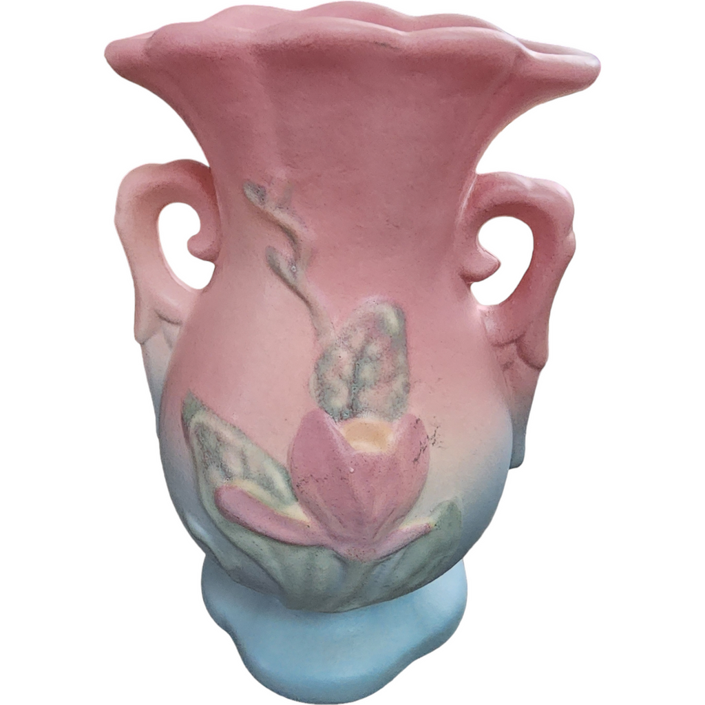 Hull Magnolia Matte Handled Vase