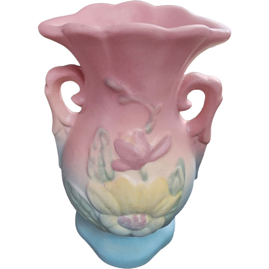 Hull Magnolia Matte Handled Vase