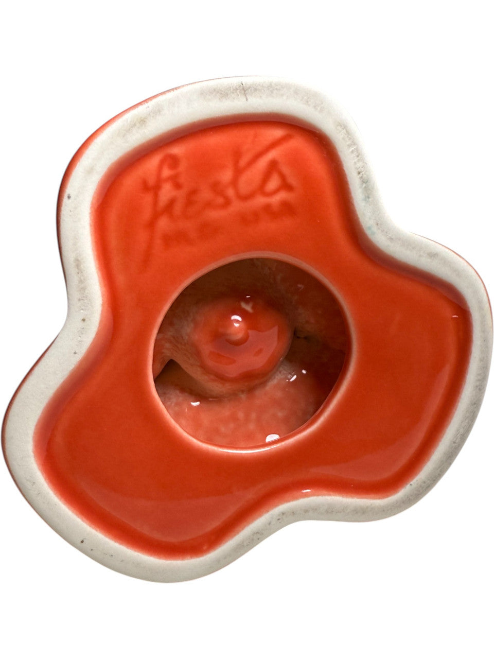 Homer Laughlin Fiesta Persimmon Pyramid Candle Holder Candlestick