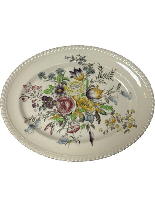 Johnson Brothers Garden Bouquet 14" Oval Serving Platter Ironstone Floral England