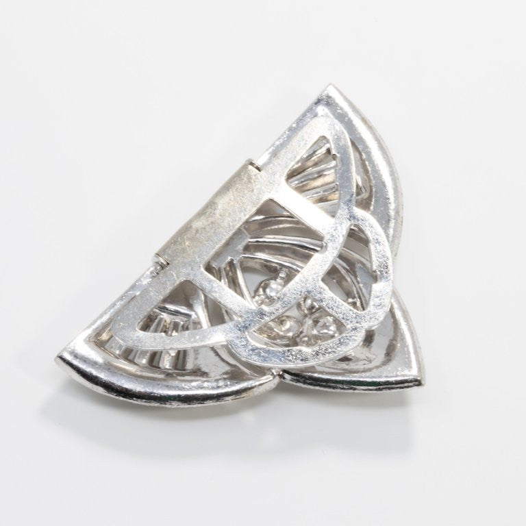 Art Deco Clear Crystal Dress, Shoe Clip, Rhodium Plated, Early 1900s