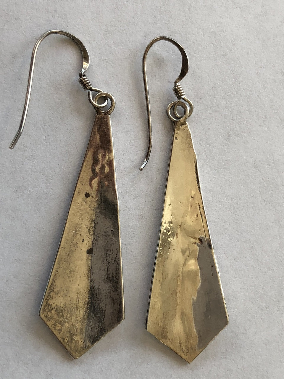Zuni Sterling Silver Turquoise & Coral Inlay Earrings