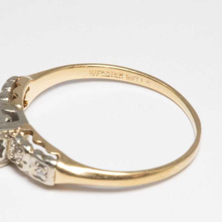 Wedding Bells Diamond 14 Karat Gold Ring, Band, Elevated Setting, .05 Carat