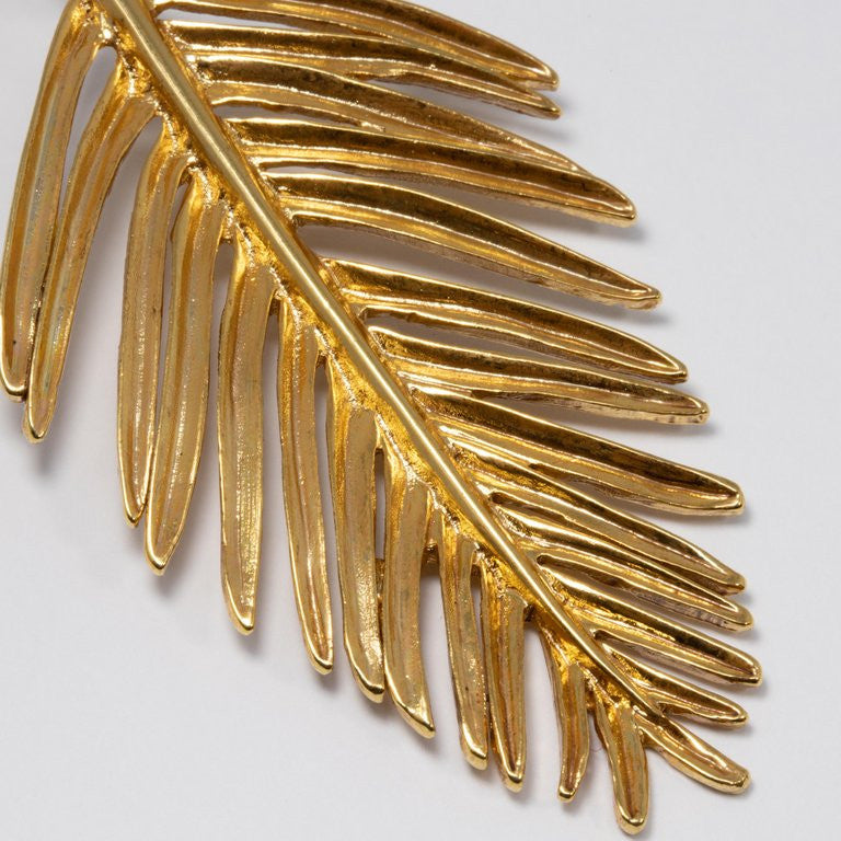 Oscar de la Renta Palm Leaf Drop Earrings In Gold