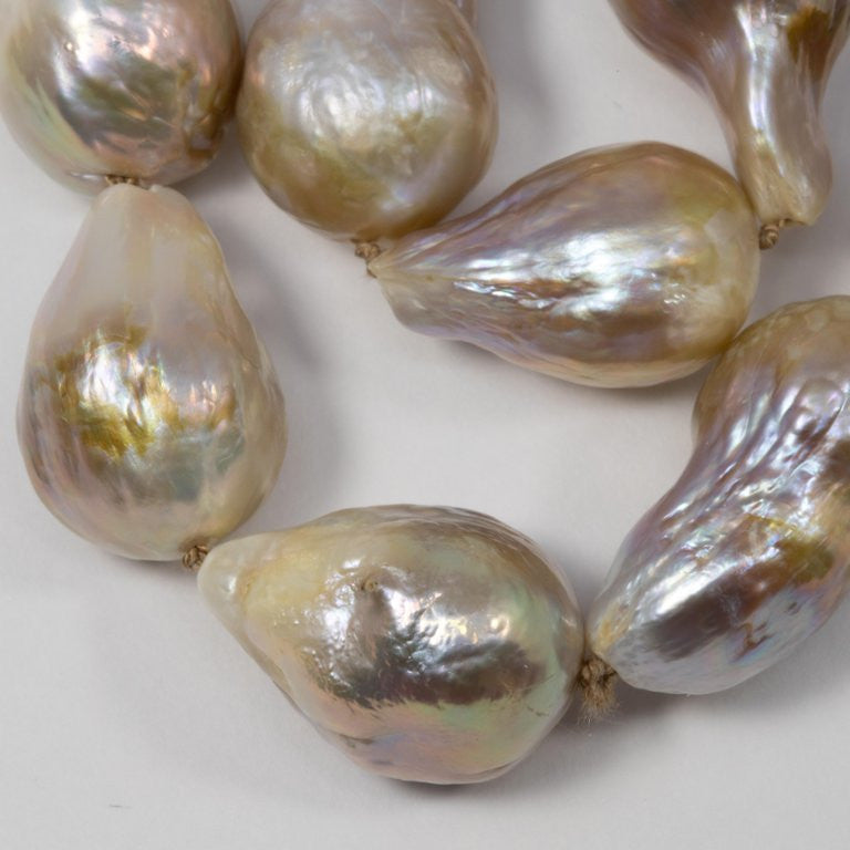 South Sea Baroque Pearl Necklace with Silver S Clasp, 45cm