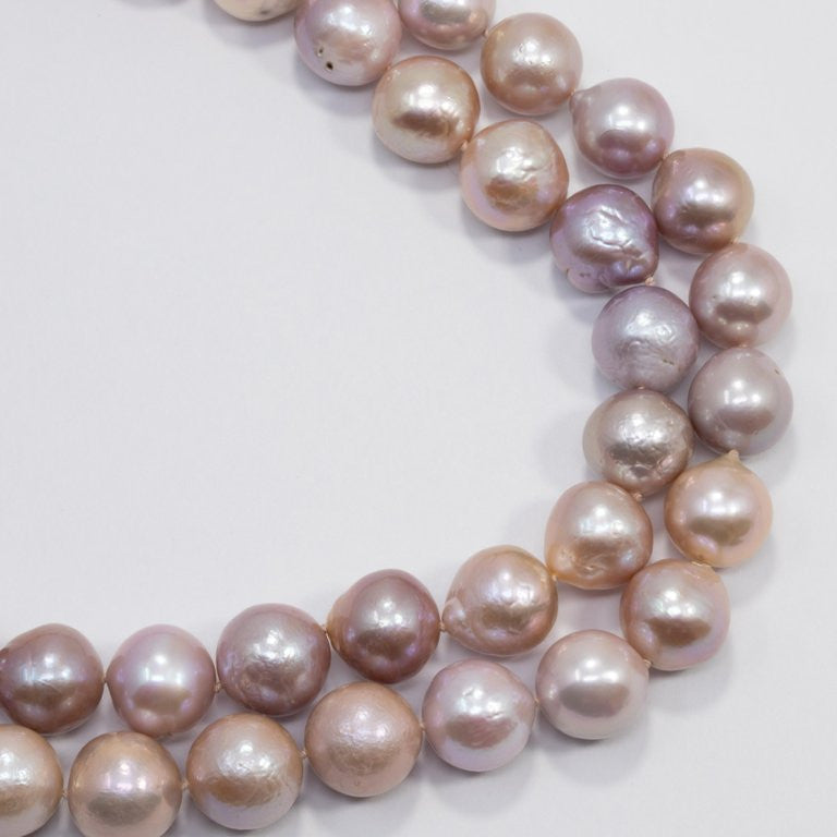 South Sea Graduated Baroque Pearl Long Necklace, Sterling Silver Clasp, 98cm