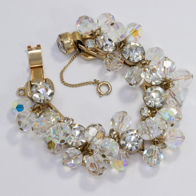 Juliana DeLizza & Elster Glistening Aurora Borealis Faceted Crystal Demi Parure