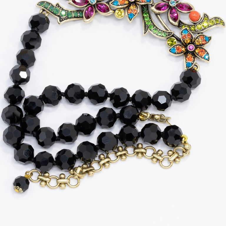 Heidi Daus Perfect Arrangement Beaded Crystal Dangling Flower Pendant Necklace