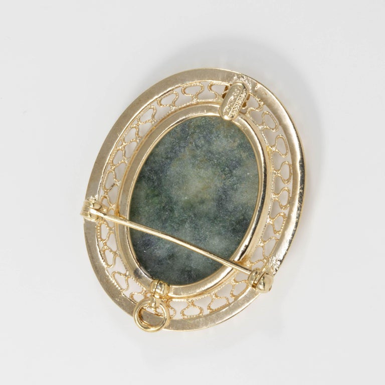 Sarah Coventry Open Back Green Gemstone 12K Gold Filled Pin Brooch Pendant