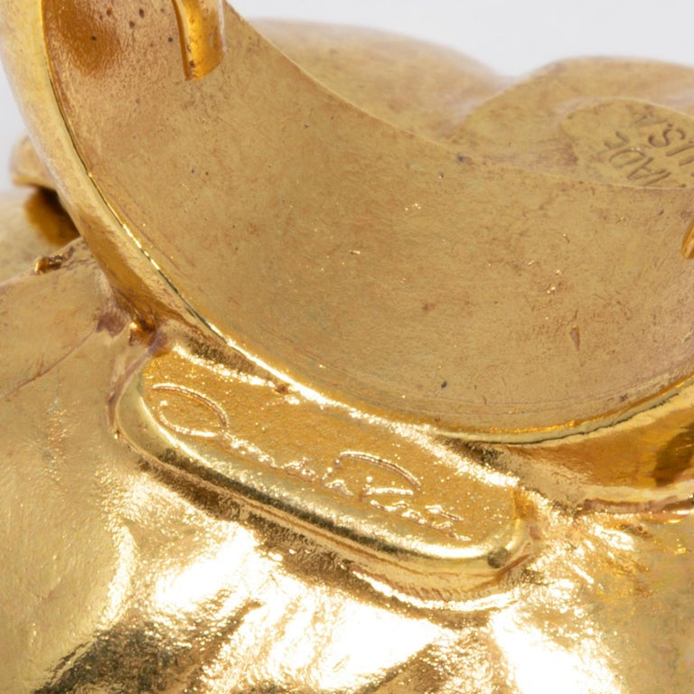 Oscar de la Renta Gold Poppy Flower Cocktail Statement Ring, Modern