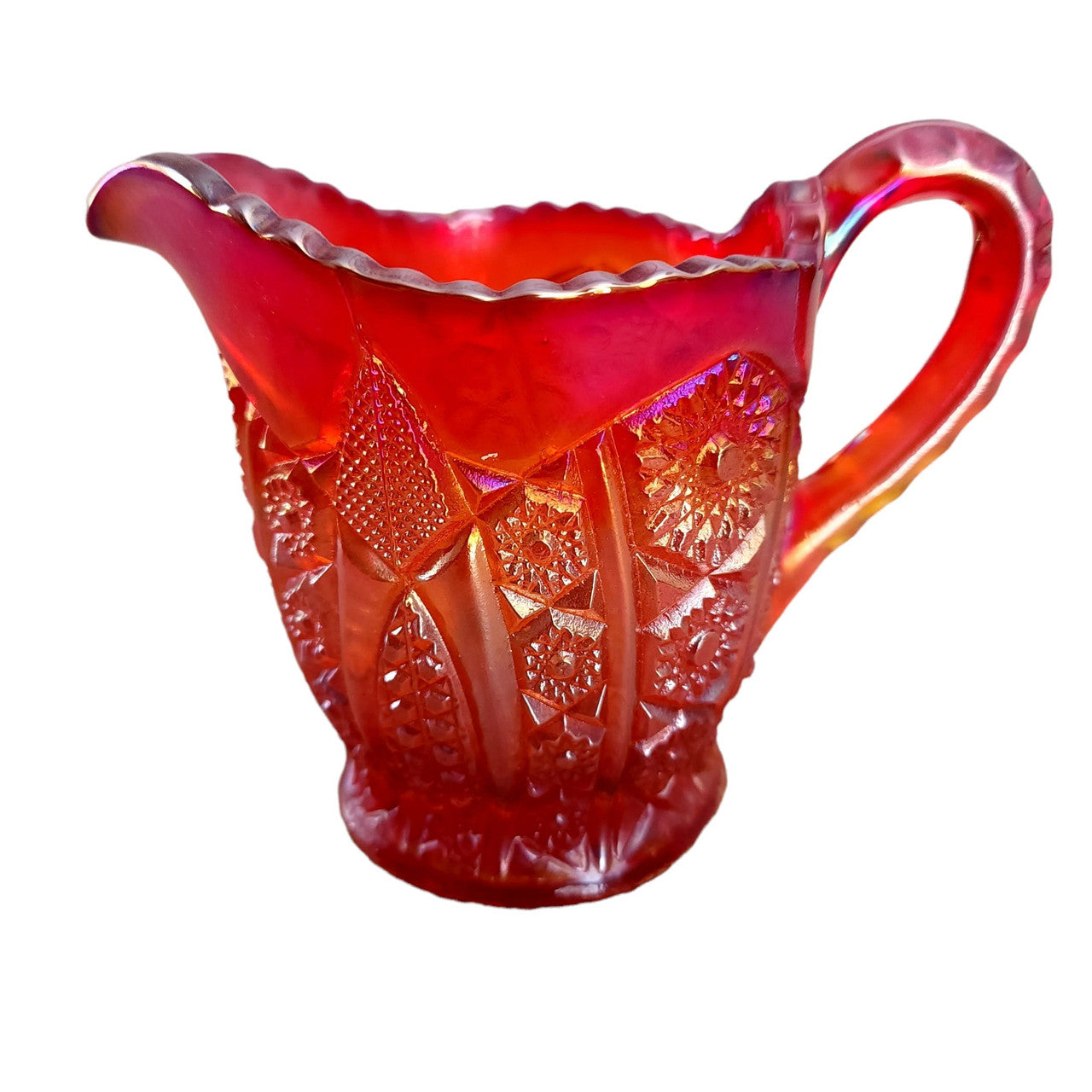 INDIANA GLASS Heirloom Sunset Carnival Creamer and Open Sugar Set