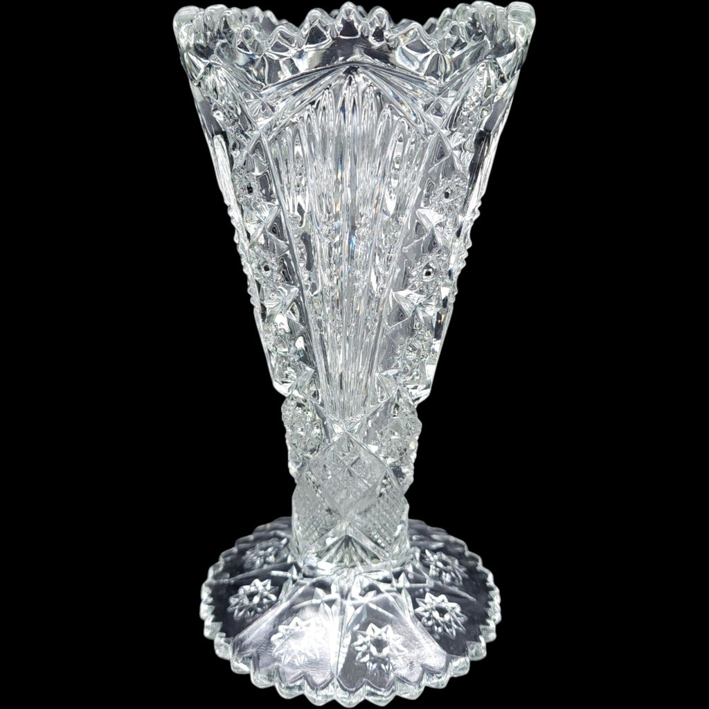 Imperial Glass Clear Cut Glass Style 6 Bud Vase