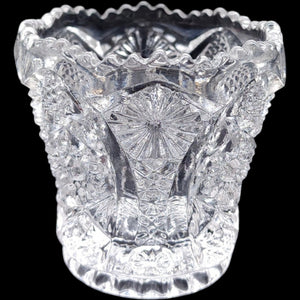 Imperial Glass Clear Daisy and Button Pattern Glass Toothpick Holder