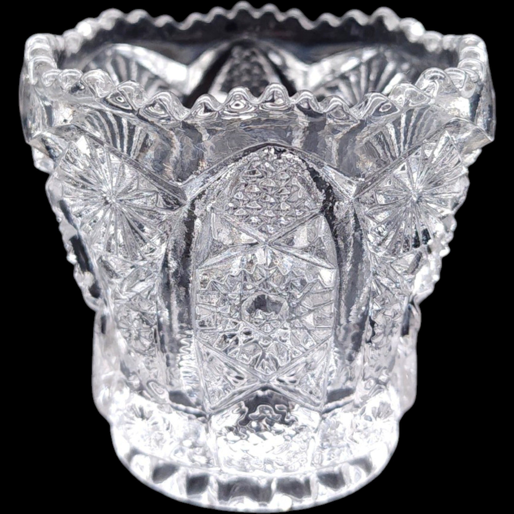 Imperial Glass Clear Daisy and Button Pattern Glass Toothpick Holder